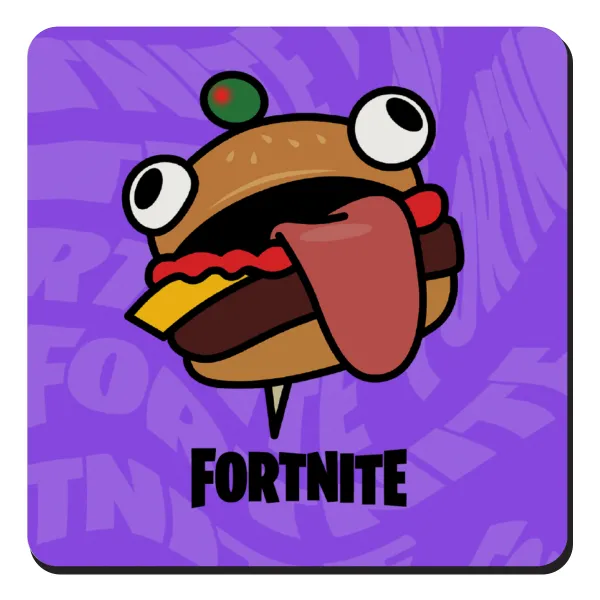 Fortnite Durr Burger — Square wooden magnet, 9x9cm