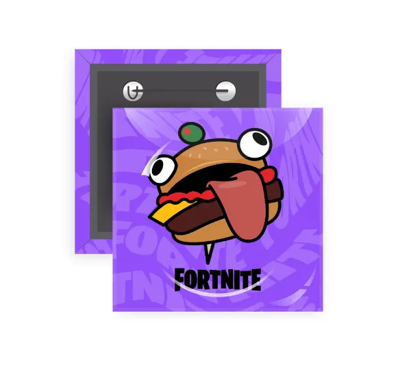 Fortnite Durr Burger — Square pin badge, 5x5cm
