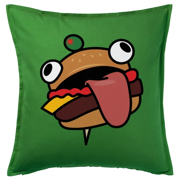 Fortnite Durr Burger — Μαξιλάρι καναπέ Πράσινο 100% βαμβάκι, περιέχεται το γέμισμα (50x50cm)
