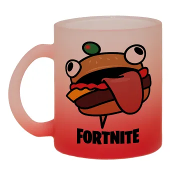 Fortnite Durr Burger, Κούπα γυάλινη δίχρωμη με βάση το κόκκινο ματ, 330ml