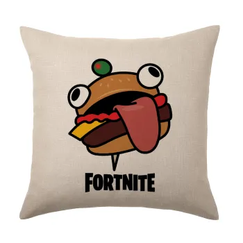 Fortnite Durr Burger, Μαξιλάρι καναπέ ΛΙΝΟ 40x40cm περιέχεται το  γέμισμα