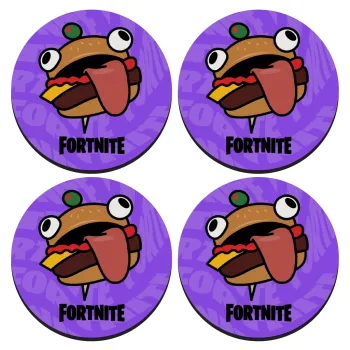 Fortnite Durr Burger, SET of 4 round wooden coasters (9cm)