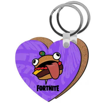 Fortnite Durr Burger, Μπρελόκ Ξύλινο καρδιά MDF