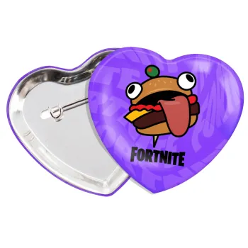 Fortnite Durr Burger, Κονκάρδα παραμάνα καρδιά (57x52mm)