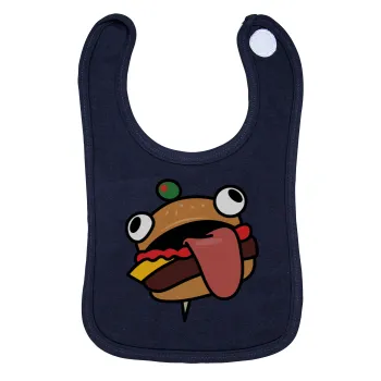 Fortnite Durr Burger, Σαλιάρα με Σκρατς 100% Organic Cotton Μπλε (0-18 months)