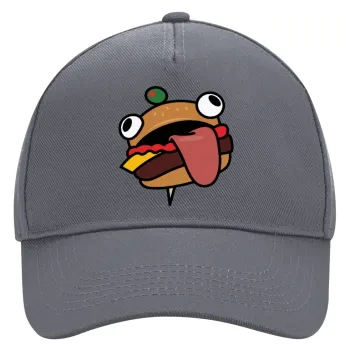 Fortnite Durr Burger, Ultimate Adult Hat Grey, (100% COTTON DRILL, ADULT, UNISEX, ONE SIZE)
