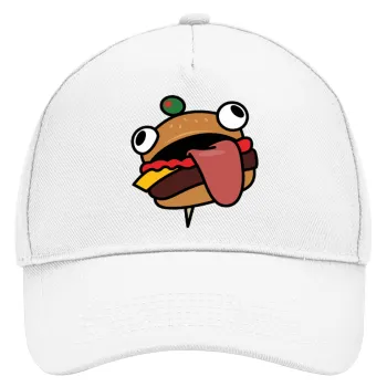 Fortnite Durr Burger, Καπέλο Ενηλίκων Baseball, Drill, Λευκό (100% ΒΑΜΒΑΚΕΡΟ, ΕΝΗΛΙΚΩΝ, UNISEX, ONE SIZE)