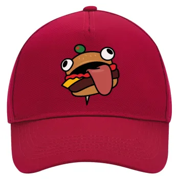 Fortnite Durr Burger, Adult Ultimate Hat RED, (100% COTTON DRILL, ADULT, UNISEX, ONE SIZE)