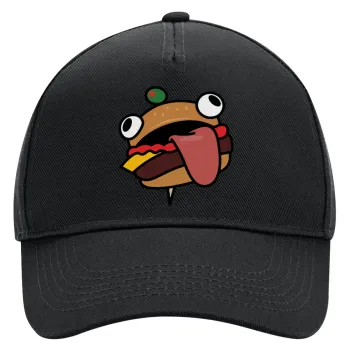 Fortnite Durr Burger, Adult Ultimate Hat BLACK, (100% COTTON DRILL, ADULT, UNISEX, ONE SIZE)