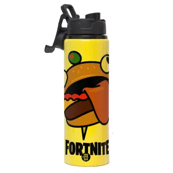 Fortnite Durr Burger, Metallic water bottle with safety lid, 850ml aluminum