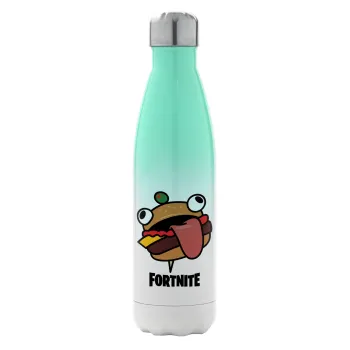 Fortnite Durr Burger, Μεταλλικό παγούρι θερμός Πράσινο/Λευκό (Stainless steel), διπλού τοιχώματος, 500ml