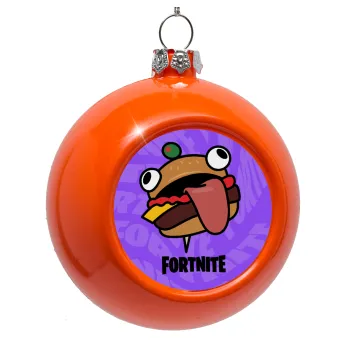 Fortnite Durr Burger, Στολίδι Χριστουγεννιάτικη μπάλα δένδρου Πορτοκαλί 8cm
