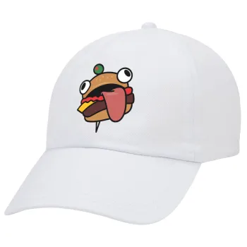 Fortnite Durr Burger, Καπέλο Ενηλίκων Baseball Λευκό 5-φύλλο (POLYESTER, ΕΝΗΛΙΚΩΝ, UNISEX, ONE SIZE)