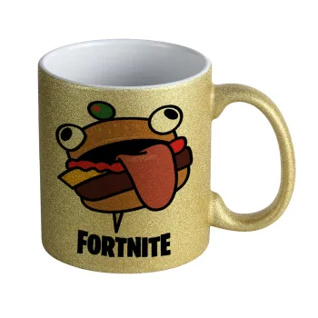 Fortnite Durr Burger, Κούπα Χρυσή Glitter που γυαλίζει, κεραμική, 330ml