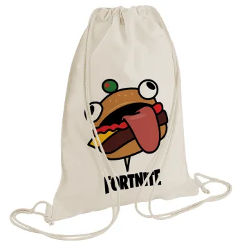 Fortnite Durr Burger, Τσάντα πλάτης πουγκί GYMBAG natural (28x40cm)