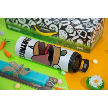 Fortnite Durr Burger, Πασχαλινή Λαμπάδα με Travel Tumbler θερμό με διπλό καπάκι (600ml, BPA free) & κερί αρωματικό πλακέ (30cm) (ΤΙΡΚΟΥΑΖ)