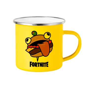 Fortnite Durr Burger, Κούπα Μεταλλική εμαγιέ Κίτρινη 360ml