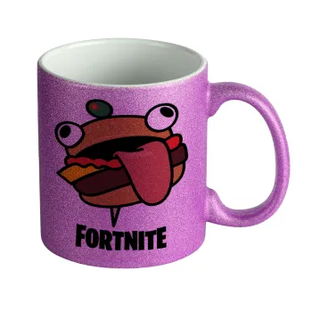 Fortnite Durr Burger, Κούπα Μωβ Glitter που γυαλίζει, κεραμική, 330ml