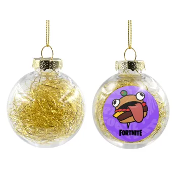 Fortnite Durr Burger, Transparent Christmas tree ball ornament with gold filling 8cm