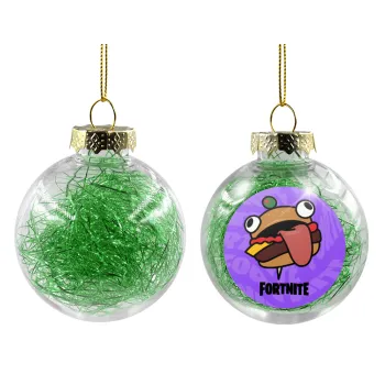 Fortnite Durr Burger, Transparent Christmas tree ball ornament with green filling 8cm