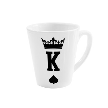 King, Κούπα κωνική Latte Λευκή, κεραμική, 300ml