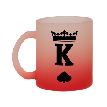 King, Κούπα γυάλινη δίχρωμη με βάση το κόκκινο ματ, 330ml