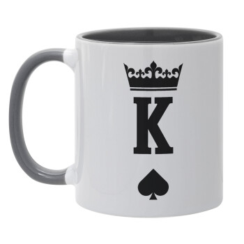 King, Mug colored grey, ceramic, 330ml
