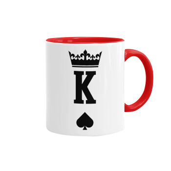 King, Mug colored red, ceramic, 330ml
