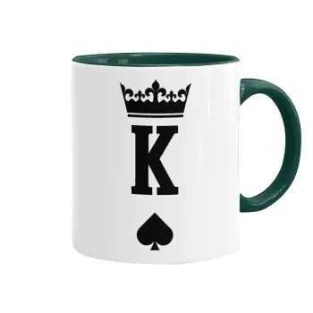 King, Κούπα χρωματιστή πράσινη, κεραμική, 330ml
