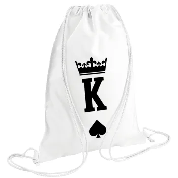 King, Τσάντα πλάτης πουγκί GYMBAG λευκή (28x40cm)