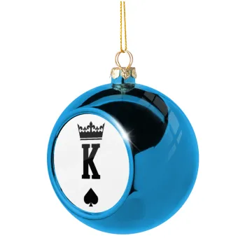 King, Blue Christmas tree ball ornament 8cm