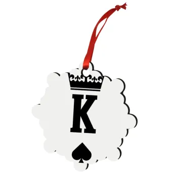 King, Στολίδι Χριστουγεννιάτικο στολίδι snowflake ξύλινο 7.5cm