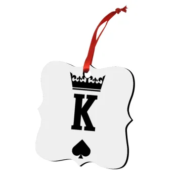 King, Christmas ornament polygon wooden 7.5cm