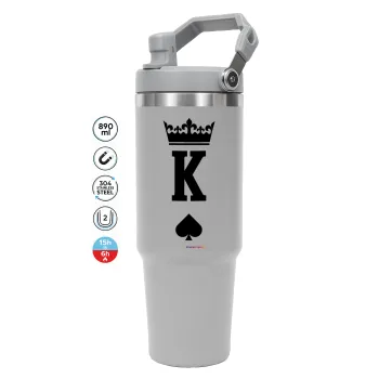 King, GREY color, 890ml (30oz) stainless Steel Tumbler with Handle