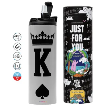 King, Tumbler stainless steel GREY 600ml