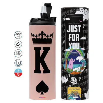 King, Tumbler stainless steel PINK 600ml