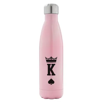 King, Metal mug thermos Pink Iridiscent (Stainless steel), double wall, 500ml