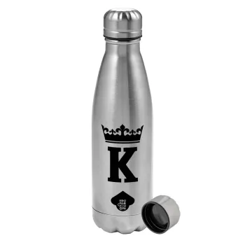 King, Metallic water bottle, stainless steel, 750ml