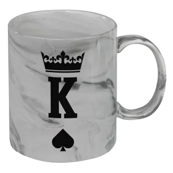King, Κούπα κεραμική, marble style (μάρμαρο), 330ml