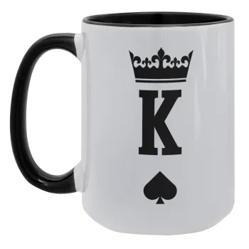King, Κούπα Mega 15oz, κεραμική Μαύρη, 450ml