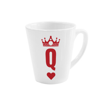 Queen, Κούπα κωνική Latte Λευκή, κεραμική, 300ml