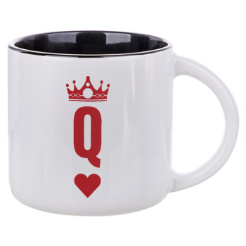 Queen, Κούπα κεραμική 400ml Λευκή/Μαύρη