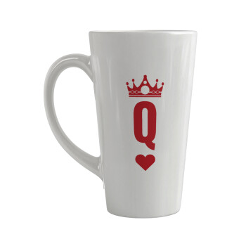 Queen, Κούπα κωνική Latte Μεγάλη, κεραμική, 450ml