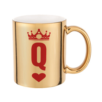 Queen, Κούπα κεραμική, χρυσή καθρέπτης, 330ml