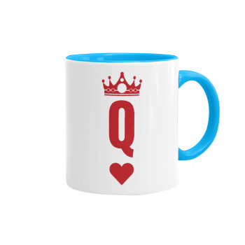 Queen, Mug colored light blue, ceramic, 330ml