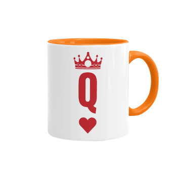 Queen, Κούπα χρωματιστή πορτοκαλί, κεραμική, 330ml