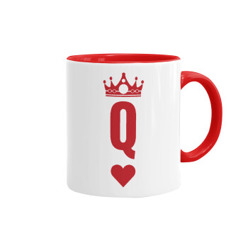 Queen, Κούπα χρωματιστή κόκκινη, κεραμική, 330ml