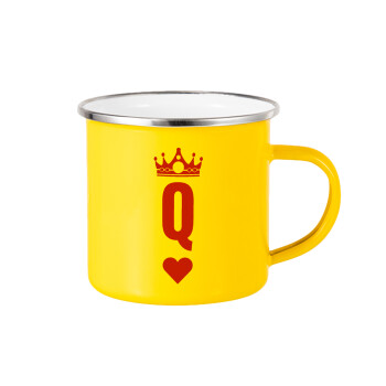 Queen, Κούπα Μεταλλική εμαγιέ Κίτρινη 360ml
