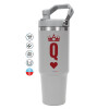 GREY color, 890ml (30oz) stainless Steel Tumbler with Handle