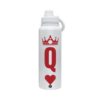 Queen, 1L Stainless Steel Thermal Bottle with Phone Holder & Double Wall Insulation